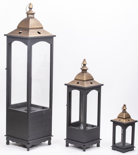 Lampion Drewniany Kpl. 3 Szt.