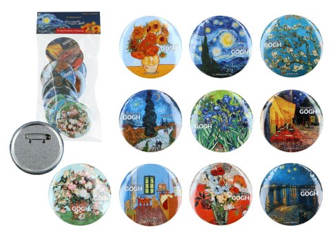 Kpl. 10 przypinek - Mix, V. van Gogh (CARMANI) Kpl. 10 przypinek - Mix, V. van Gogh (CARMANI)