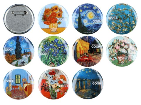 Kpl. 10 przypinek - Mix, V. van Gogh (CARMANI) Kpl. 10 przypinek - Mix, V. van Gogh (CARMANI)