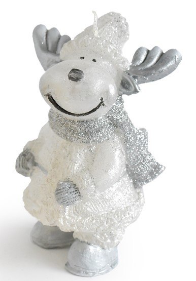Świeca ŁOŚ figurka 10x13cmparafinowa srebrna Świeca ŁOŚ figurka 10x13cmparafinowa srebrna