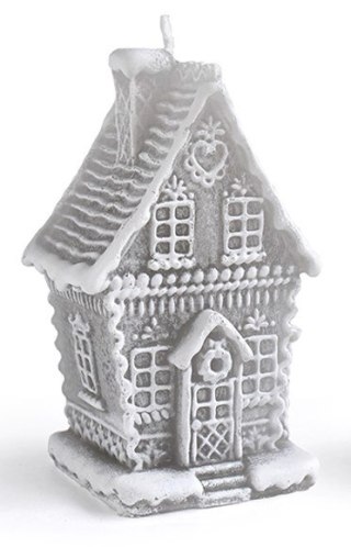 Świeca CHATKA PIERNIKOWA duża 11x19cm parafinowa szara