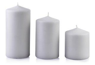 Świeca CLASSIC CANDLES walec średni 8xh14cm szara