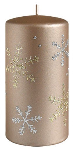 Świeca FROST walec duży 7xh17,5cm parafinowa brązowa