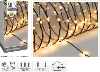 ŁAŃCUCH LED 40 LED CIEPŁA BIEL 3M