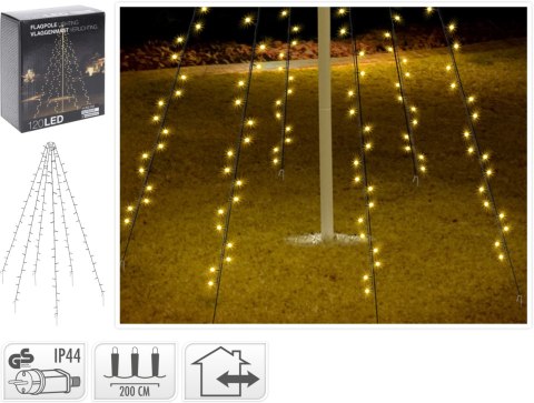 MASZT 120LED BIAŁY CIEPŁY