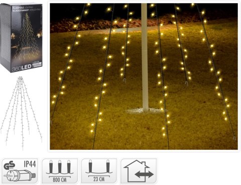 MASZT 360LED CIEPŁA BIAŁA