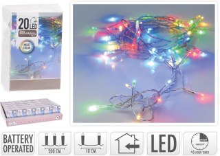 Łańcuch LED 20L MULTICOLOR TIMER 2M 3X AA 1,5V