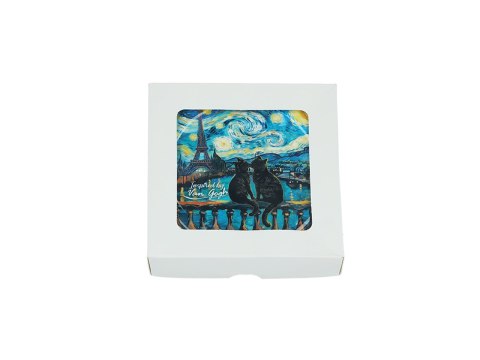 Kpl. 4 podkładek ceramicznych z uszami - Inspirowane malarstwem V. van Gogh (CARMANI) Kpl. 4 podkładek ceramicznych z uszami - Inspirowane malarstwem V. van Gogh (CARMANI)