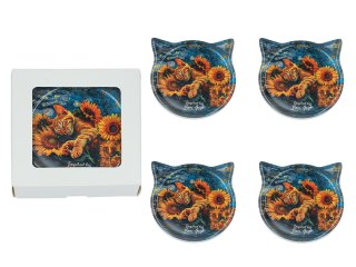 Kpl. 4 podkładek ceramicznych z uszami - Inspirowane malarstwem V. van Gogh (CARMANI)