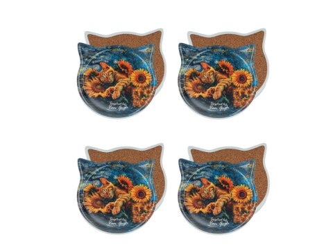 Kpl. 4 podkładek ceramicznych z uszami - Inspirowane malarstwem V. van Gogh (CARMANI) Kpl. 4 podkładek ceramicznych z uszami - Inspirowane malarstwem V. van Gogh (CARMANI)