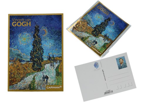 Kpl. 12 pocztówek - V. van Gogh, Droga z cyprysami (CARMANI)