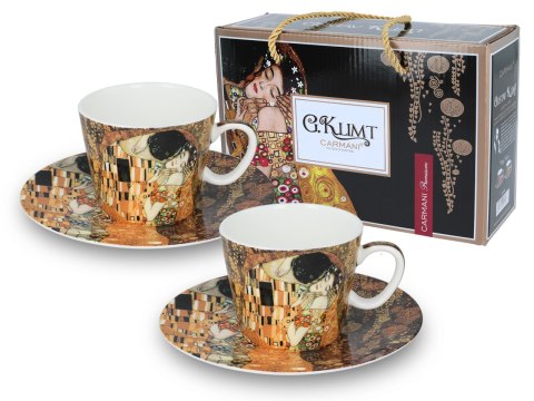 Kpl. 2 filiżanek espresso - G. Klimt, Pocałunek (CARMANI)