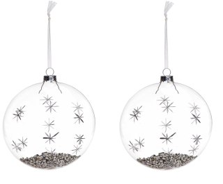 KPL. 2 BOMBEK SZKLANYCH PŁASKICH ZE SREBRNYMI OPIŁKAMI