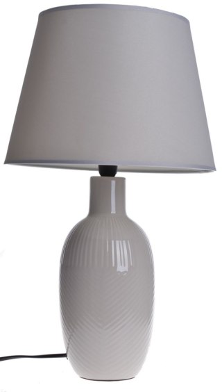 LAMPA CERAMICZNA BEŻOWA PRĄŻKOWANA