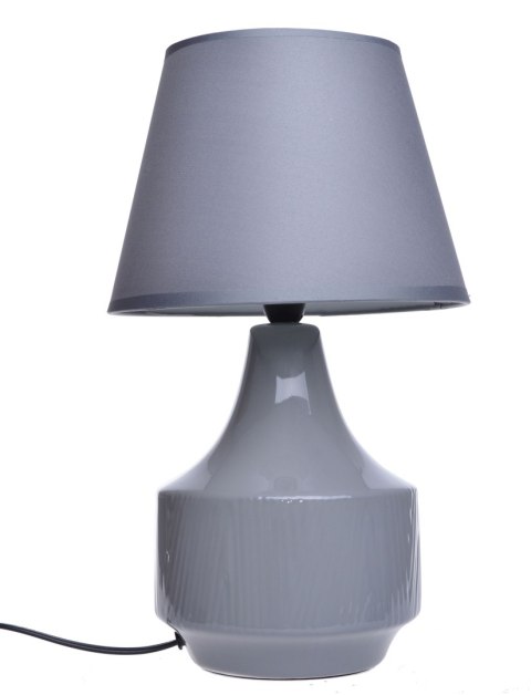 LAMPA CERAMICZNA SZARA W PRĄŻKI