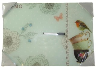 TABLICA MAGNETYCZNA SZKLANA Z PTASZKIEM