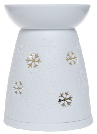 DOMEK NA OLEJEK PORCELANOWY W ŚNIEŻYNKI