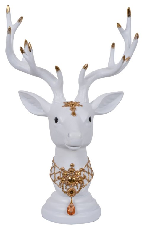 GŁOWA RENIFERA ZE ZŁOTĄ DEKORACJĄ