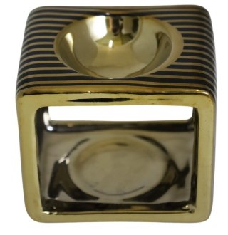 KOMINEK NA OLEJEK ZAPACHOWY CERAMICZNY CZARNO-ZŁOTY