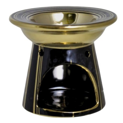 KOMINEK NA OLEJEK ZAPACHOWY CERAMICZNY CZARNO-ZŁOTY