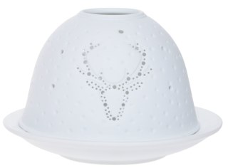 LAMPION PORCELANOWY Z GŁOWĄ RENIFERA