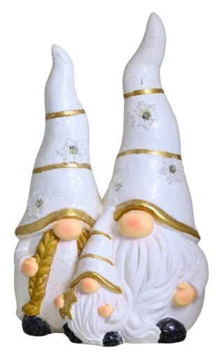 SKRZATY CERAMICZNE BIAŁO-ZŁOTE LED