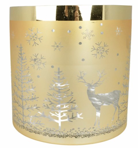 ŚWIECZNIK SZKLANY ZŁOTY DUŻY