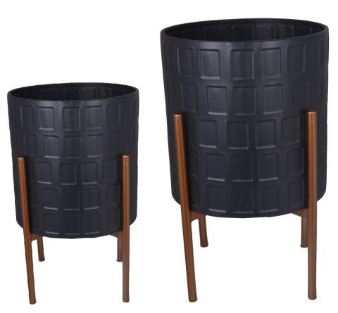 KPL.2 KWIETNIKÓW METALOWYCH CZARNYCH NA ZŁOTYM STELAŻU