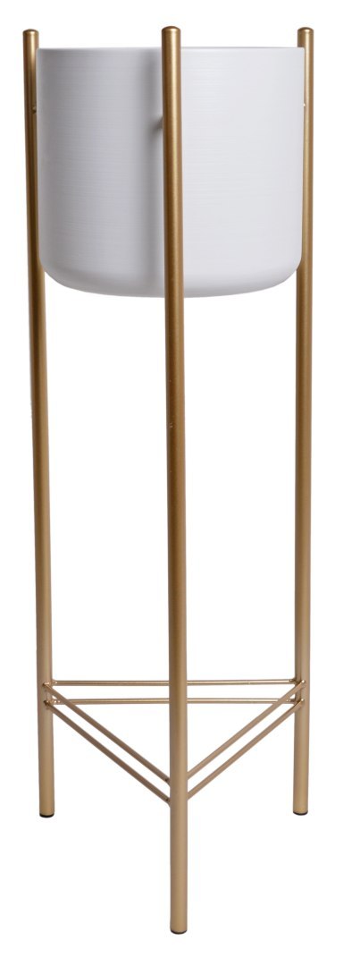KWIETNIK METALOWY BIAŁY NA ZŁOTYM STELAŻU WYSOKI