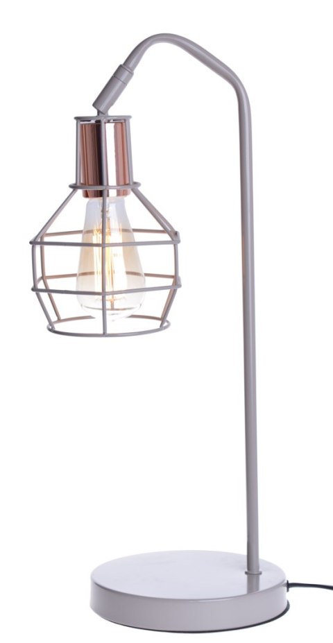 LAMPA NOWOCZESNA METAL BEŻ Z ŻARÓWKĄ