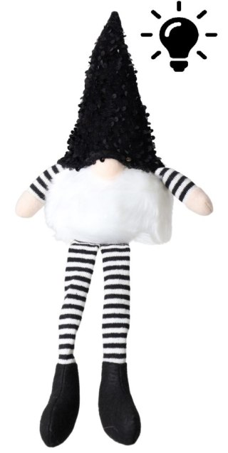 SKRZAT MATERIAŁOWY SIEDZĄCY CZARNY LED