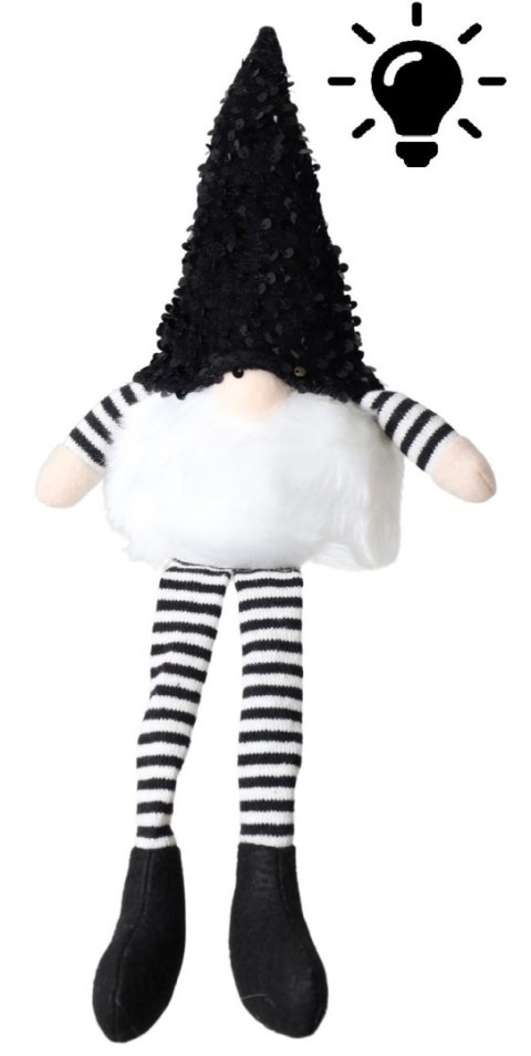 SKRZAT MATERIAŁOWY SIEDZĄCY CZARNY LED