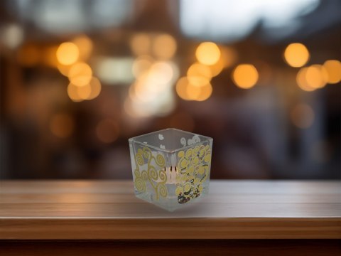 Świecznik szklany + tealight - G. Klimt, Drzewo życia (CARMANI)