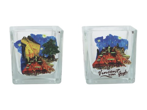 Świecznik szklany + tealight - V. van Gogh, Taras Kawiarki w Nocy (CARMANI) Świecznik szklany + tealight - V. van Gogh, Taras Kawiarki w Nocy (CARMANI)