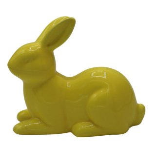 KRÓLIK CERAMICZNY LEŻACY ŻÓŁTY DUŻY