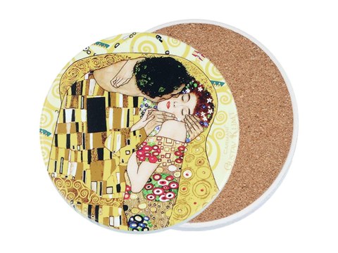 Podkładka ceramiczna, okrągła - G. Klimt, Pocałunek (CARMANI)