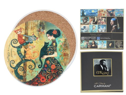 Podkładka ceramiczna, okrągła - Inspirowane malarstwem G. Klimt (CARMANI)