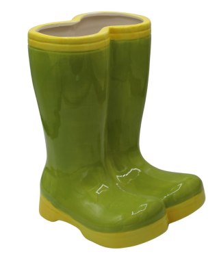 OSŁONKA CERAMICZNA BUTY ZIELONO-ŻÓŁTE ŚREDNIE