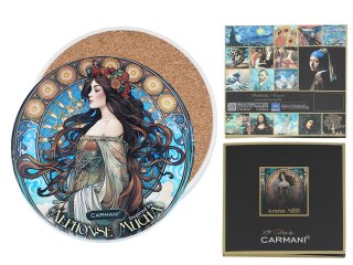 Podkładka ceramiczna, okrągła - Inspirowane malarstwem A. Mucha (CARMANI)