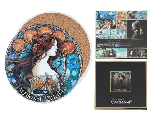 Podkładka ceramiczna, okrągła - Inspirowane malarstwem A. Mucha (CARMANI) Podkładka ceramiczna, okrągła - Inspirowane malarstwem A. Mucha (CARMANI)