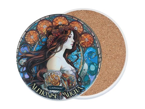Podkładka ceramiczna, okrągła - Inspirowane malarstwem A. Mucha (CARMANI) Podkładka ceramiczna, okrągła - Inspirowane malarstwem A. Mucha (CARMANI)