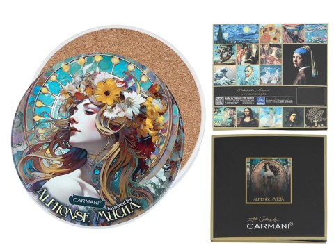 Podkładka ceramiczna, okrągła - Inspirowane malarstwem A. Mucha (CARMANI) Podkładka ceramiczna, okrągła - Inspirowane malarstwem A. Mucha (CARMANI)