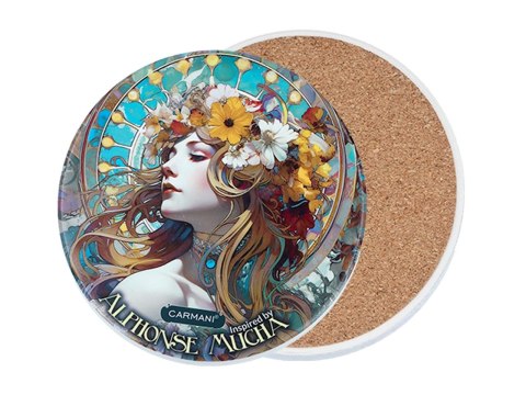 Podkładka ceramiczna, okrągła - Inspirowane malarstwem A. Mucha (CARMANI) Podkładka ceramiczna, okrągła - Inspirowane malarstwem A. Mucha (CARMANI)