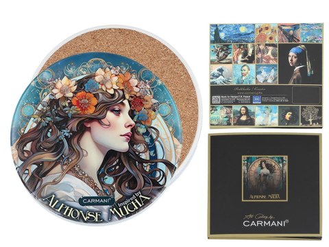 Podkładka ceramiczna, okrągła - Inspirowane malarstwem A. Mucha (CARMANI)