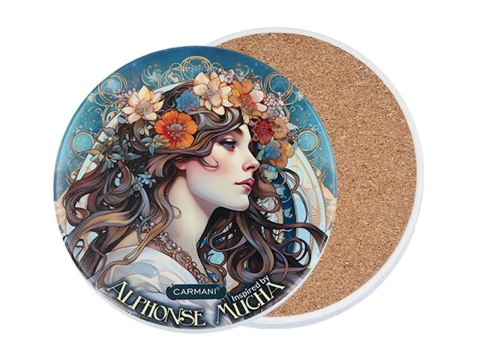 Podkładka ceramiczna, okrągła - Inspirowane malarstwem A. Mucha (CARMANI)