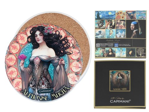 Podkładka ceramiczna, okrągła - Inspirowane malarstwem A. Mucha (CARMANI) Podkładka ceramiczna, okrągła - Inspirowane malarstwem A. Mucha (CARMANI)