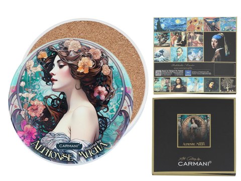 Podkładka ceramiczna, okrągła - Inspirowane malarstwem A. Mucha (CARMANI)