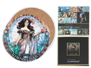 Podkładka ceramiczna, okrągła - Inspirowane malarstwem A. Mucha (CARMANI)