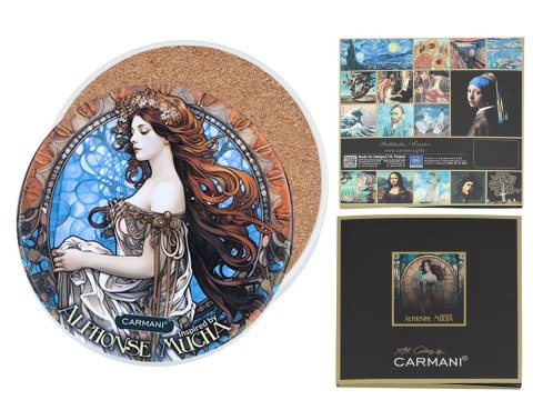 Podkładka ceramiczna, okrągła - Inspirowane malarstwem A. Mucha (CARMANI)