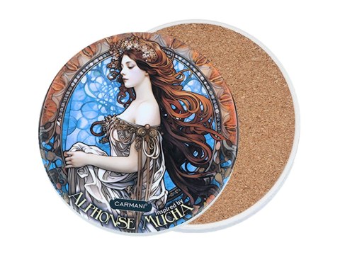 Podkładka ceramiczna, okrągła - Inspirowane malarstwem A. Mucha (CARMANI)